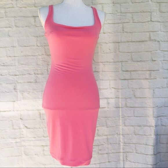 Leith Pink Stretch Sleeveless Bodycon Valentine Date Night Dress S - Picture 1 of 6
